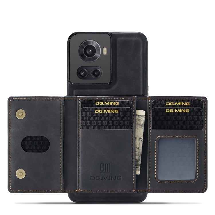For OnePlus Ace/10R DG.MING M2 Series 3-Fold Multi Card Bag Phone Case