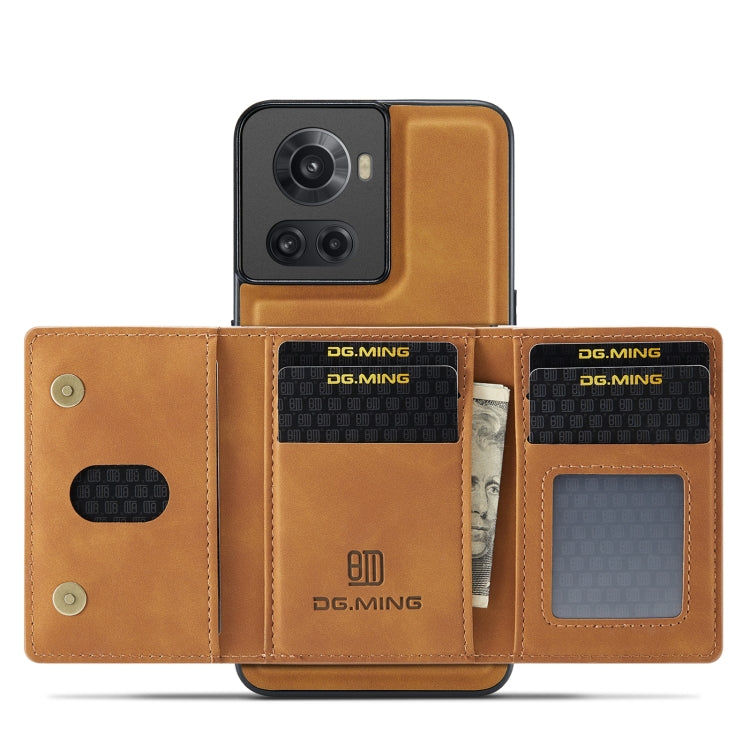 For OnePlus Ace/10R DG.MING M2 Series 3-Fold Multi Card Bag Phone Case