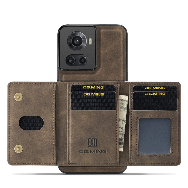For OnePlus Ace/10R DG.MING M2 Series 3-Fold Multi Card Bag Phone Case