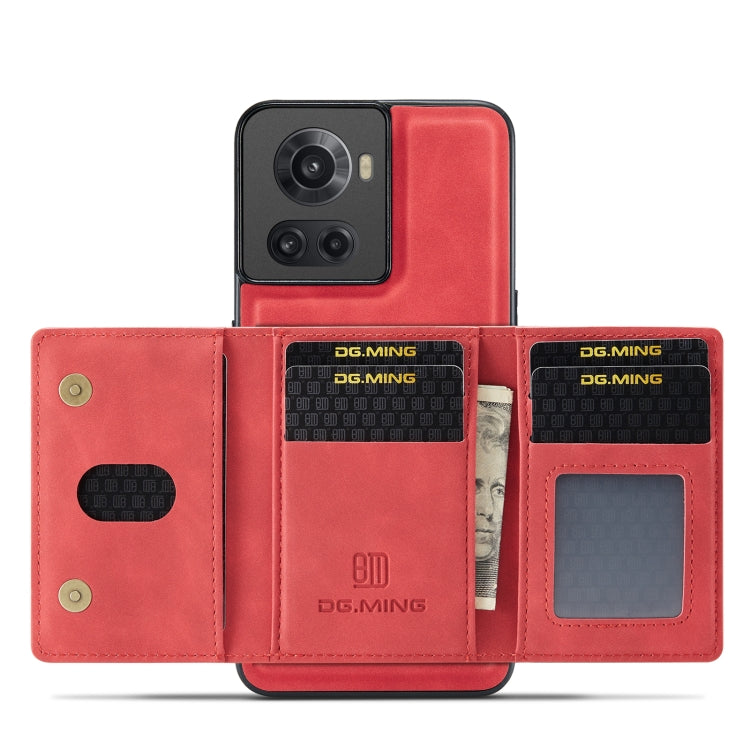 For OnePlus Ace/10R DG.MING M2 Series 3-Fold Multi Card Bag Phone Case