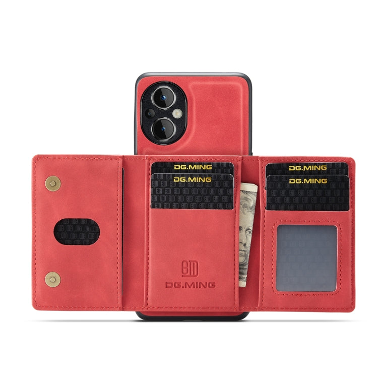 For OnePlus Nord N20 5G DG.MING M2 Series 3-Fold Multi Card Bag Phone Case