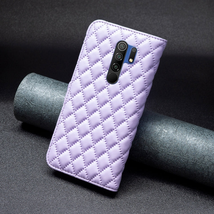 For Xiaomi Redmi 9 Diamond Lattice Wallet Leather Flip Phone Case