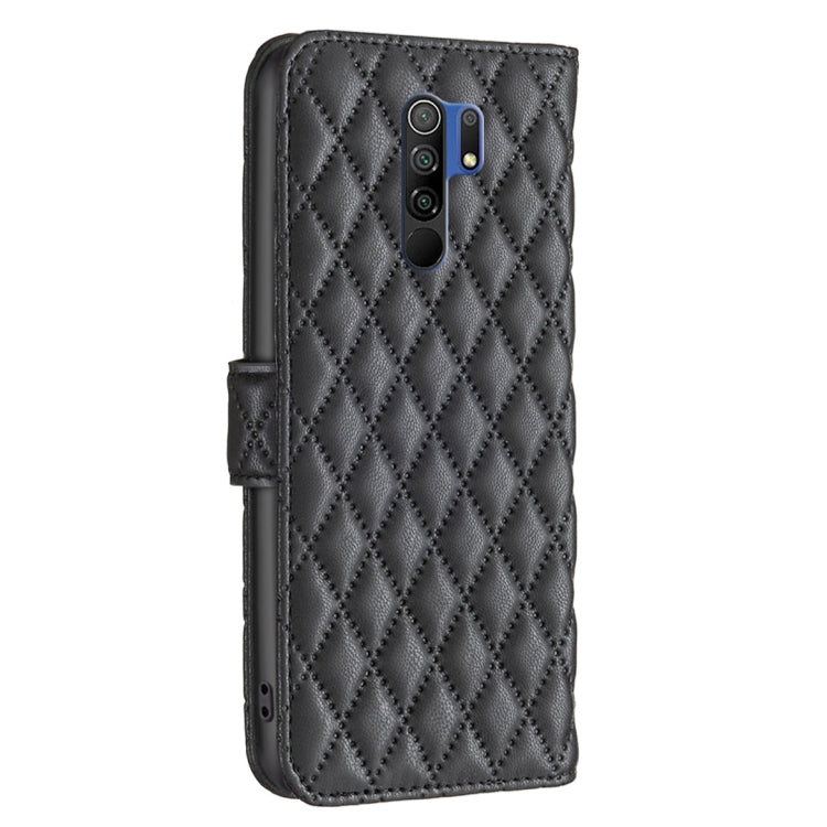 For Xiaomi Redmi 9 Diamond Lattice Wallet Leather Flip Phone Case
