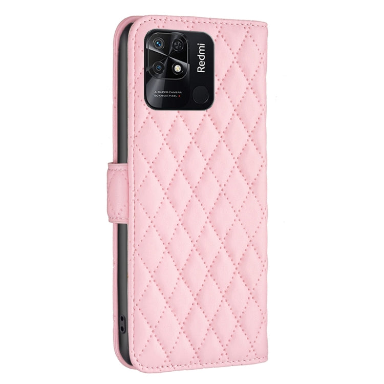 For Xiaomi Redmi 10C Diamond Lattice Wallet Leather Flip Phone Case
