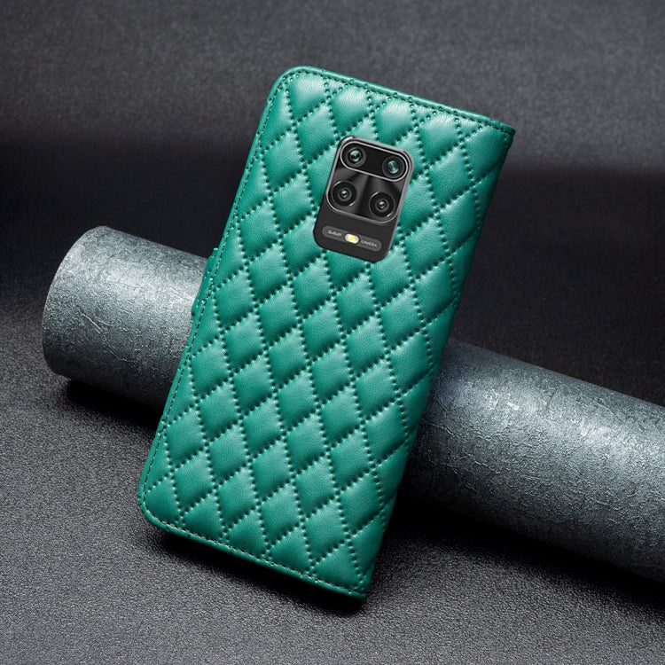 For Xiaomi Redmi Note 9 Pro Max Diamond Lattice Wallet Leather Flip Phone Case