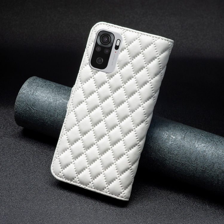For Xiaomi Redmi Note 10 4G / 10S Diamond Lattice Wallet Leather Flip Phone Case
