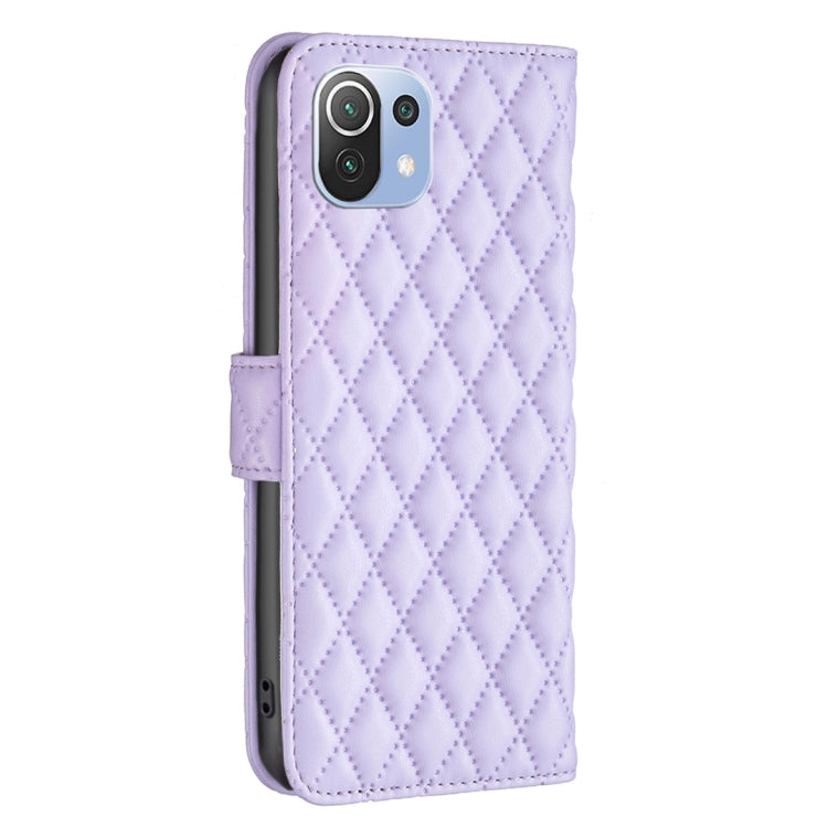 For Xiaomi Mi 11 Lite Diamond Lattice Wallet Leather Flip Phone Case