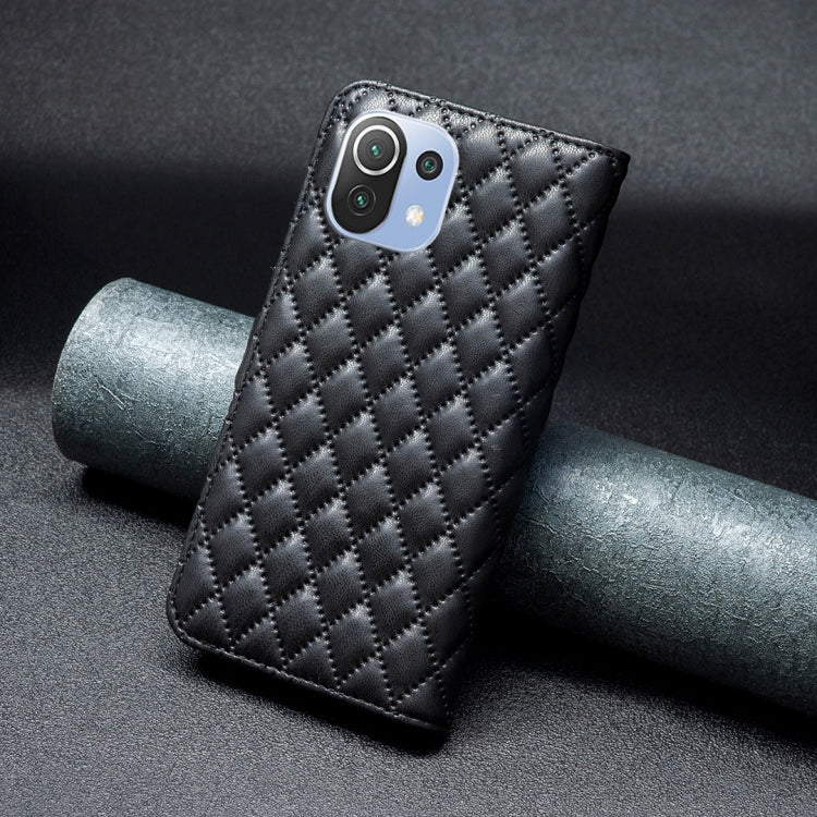 For Xiaomi Mi 11 Lite Diamond Lattice Wallet Leather Flip Phone Case