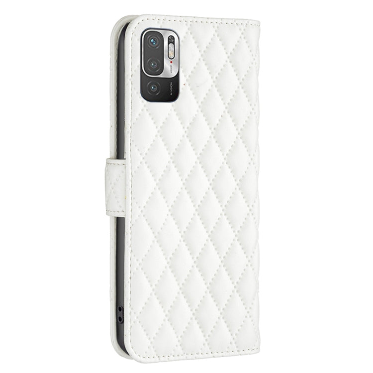For Xiaomi Poco M3 Pro/Redmi Note 10 5G/10T 5G Diamond Lattice Wallet Leather Flip Phone Case