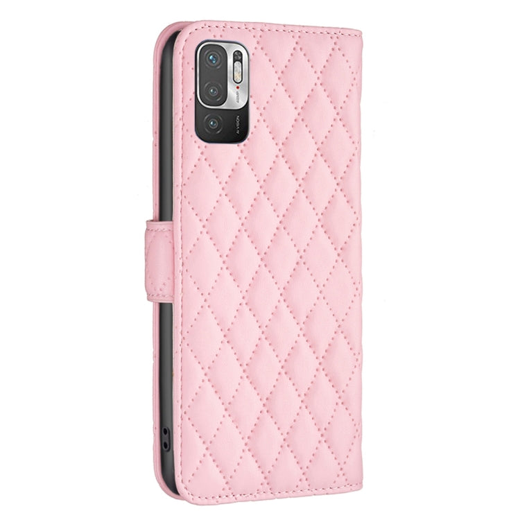 For Xiaomi Poco M3 Pro/Redmi Note 10 5G/10T 5G Diamond Lattice Wallet Leather Flip Phone Case