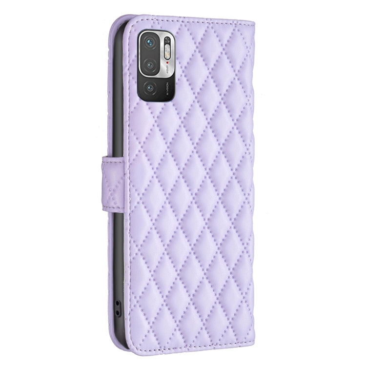 For Xiaomi Poco M3 Pro/Redmi Note 10 5G/10T 5G Diamond Lattice Wallet Leather Flip Phone Case