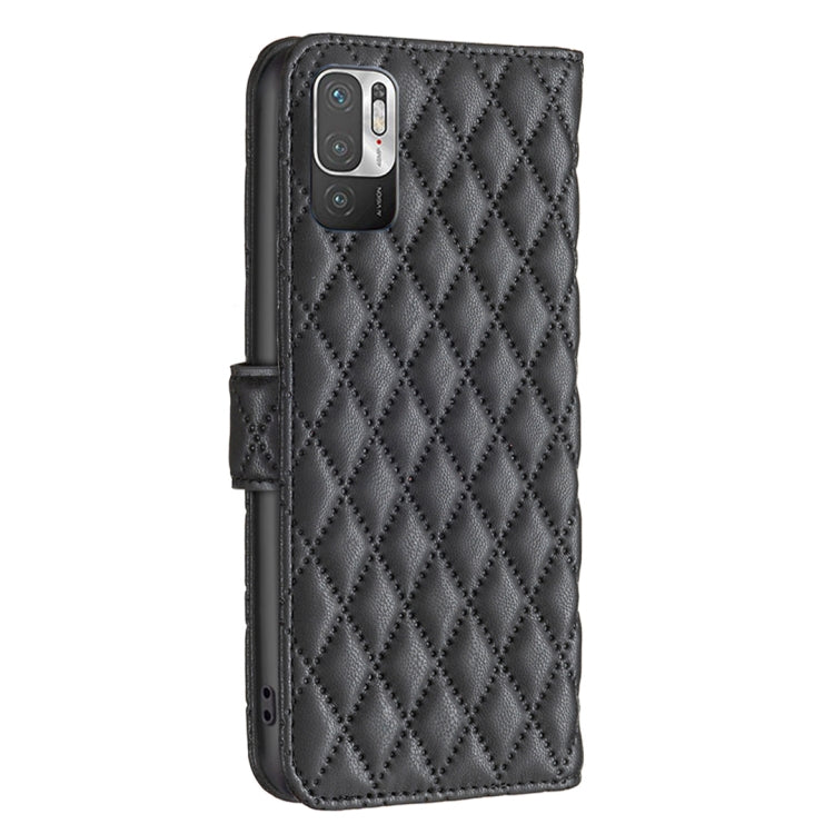 For Xiaomi Poco M3 Pro/Redmi Note 10 5G/10T 5G Diamond Lattice Wallet Leather Flip Phone Case