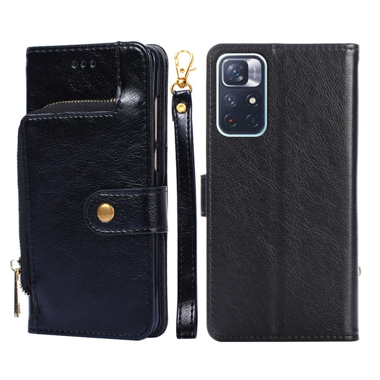 For Xiaomi Redmi Note 11 5G/Xiaomi Poco M4 Pro 5G Zipper Bag PU + TPU Horizontal Flip Leather Phone Case