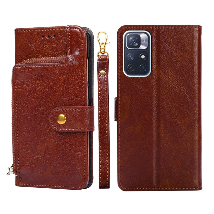 For Xiaomi Redmi Note 11 5G/Xiaomi Poco M4 Pro 5G Zipper Bag PU + TPU Horizontal Flip Leather Phone Case