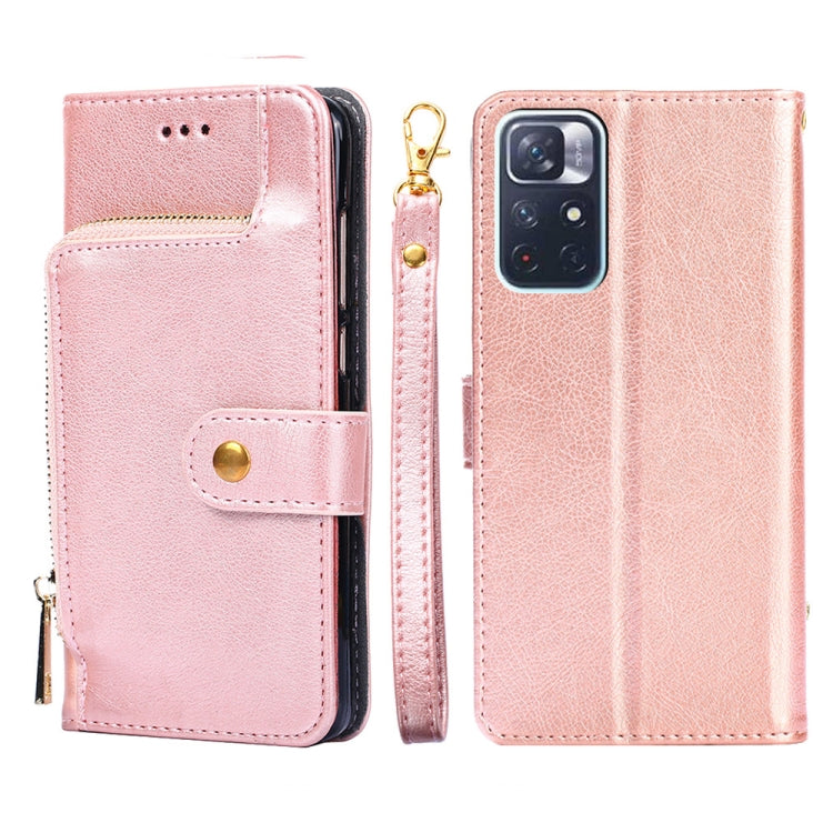 For Xiaomi Redmi Note 11 5G/Xiaomi Poco M4 Pro 5G Zipper Bag PU + TPU Horizontal Flip Leather Phone Case