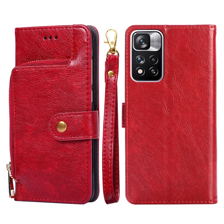 For Xiaomi Redmi Note 11 Pro 5G/Note 11 Pro+ 5G Zipper Bag PU + TPU Horizontal Flip Leather Phone Case