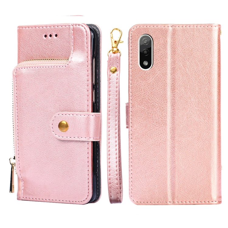For Sony Xperia Ace II Zipper Bag PU + TPU Horizontal Flip Leather Phone Case
