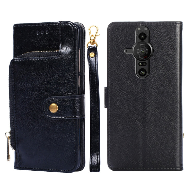 For Sony Xperia Pro-I Zipper Bag PU + TPU Horizontal Flip Leather Phone Case