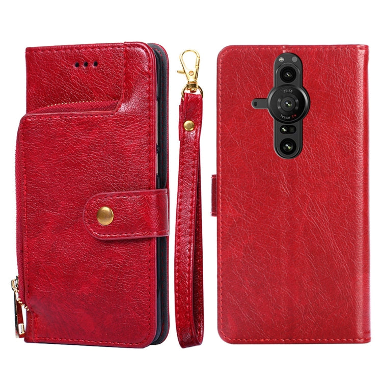 For Sony Xperia Pro-I Zipper Bag PU + TPU Horizontal Flip Leather Phone Case