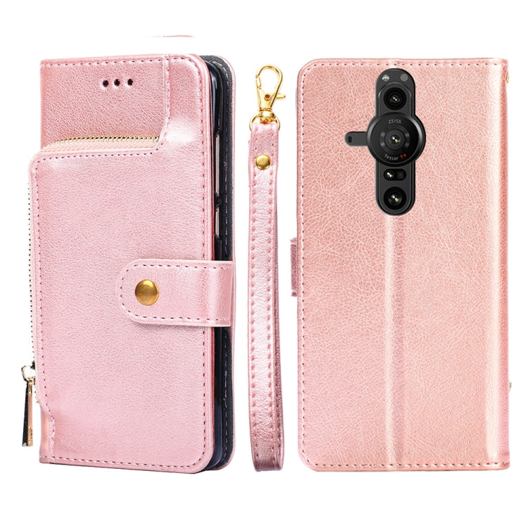 For Sony Xperia Pro-I Zipper Bag PU + TPU Horizontal Flip Leather Phone Case