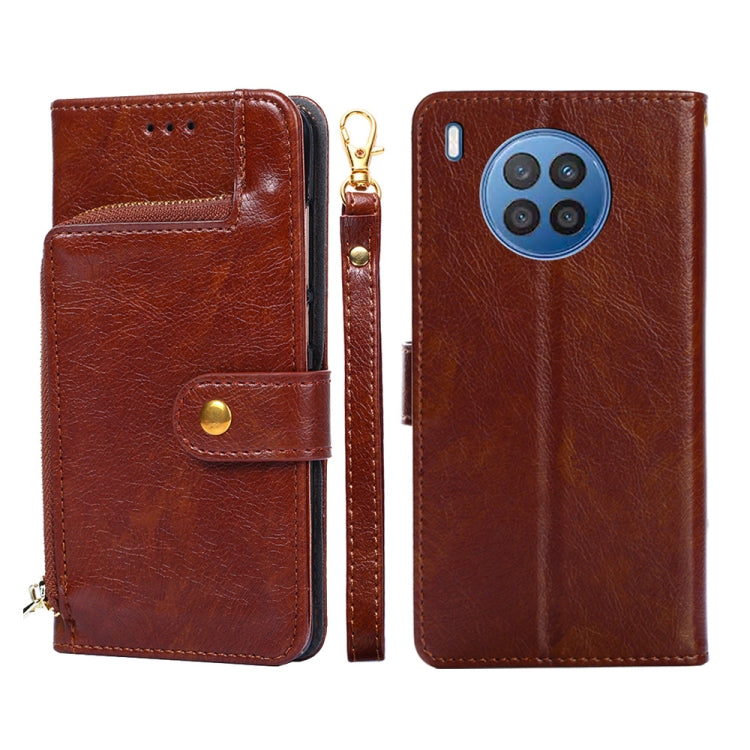 For Huawei nova 8i Zipper Bag PU + TPU Horizontal Flip Leather Phone Case