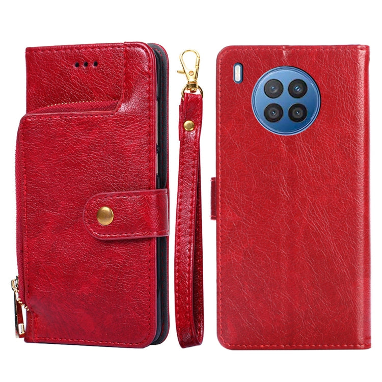 For Huawei nova 8i Zipper Bag PU + TPU Horizontal Flip Leather Phone Case