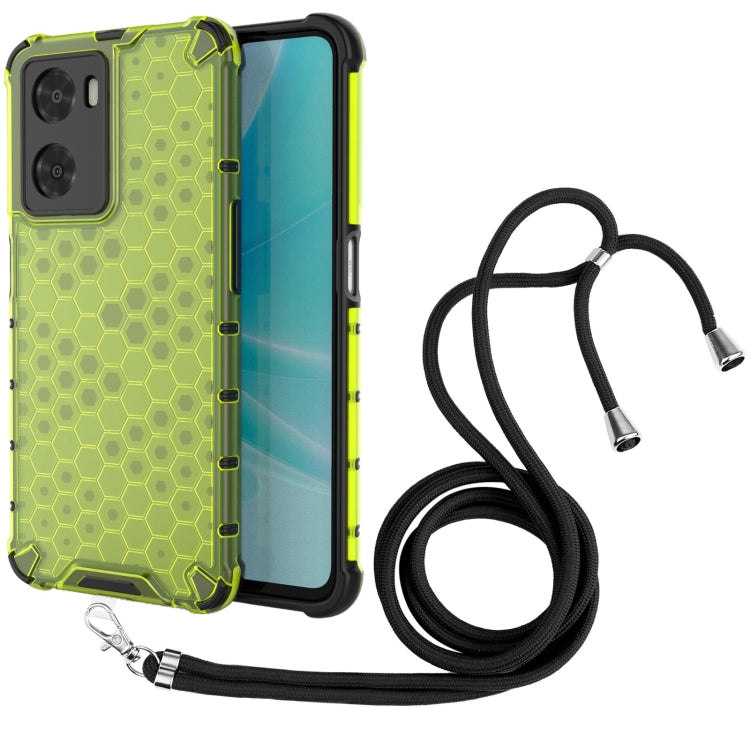 For OPPO A57 4G Global Lanyard Honeycomb Phone Case