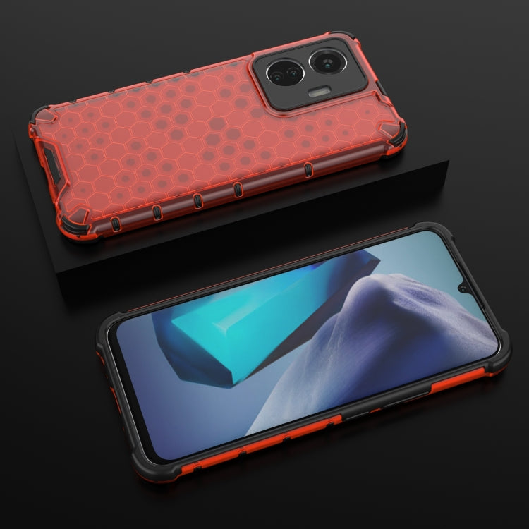 For vivo T1 44W Lanyard Honeycomb Phone Case