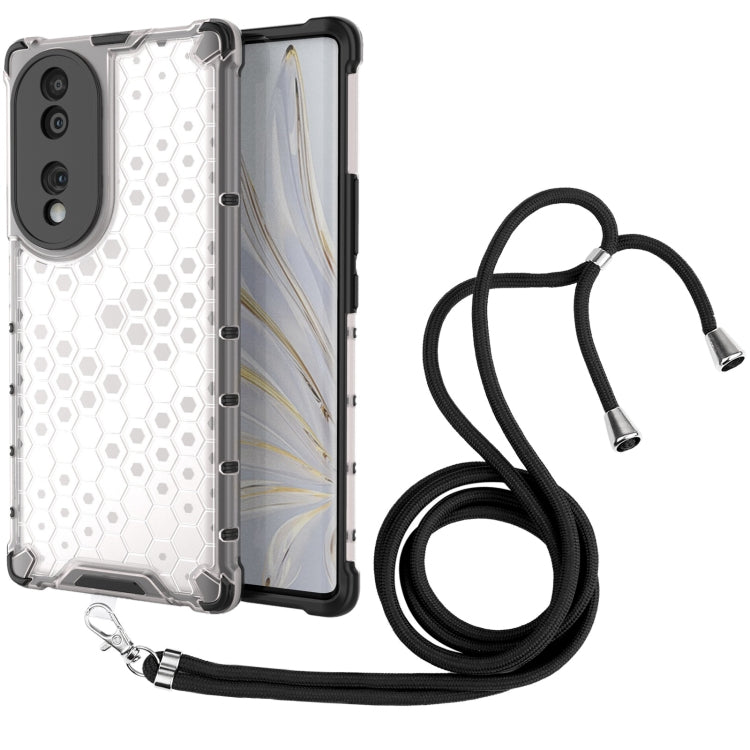 For Honor 70 5G Lanyard Honeycomb Phone Case