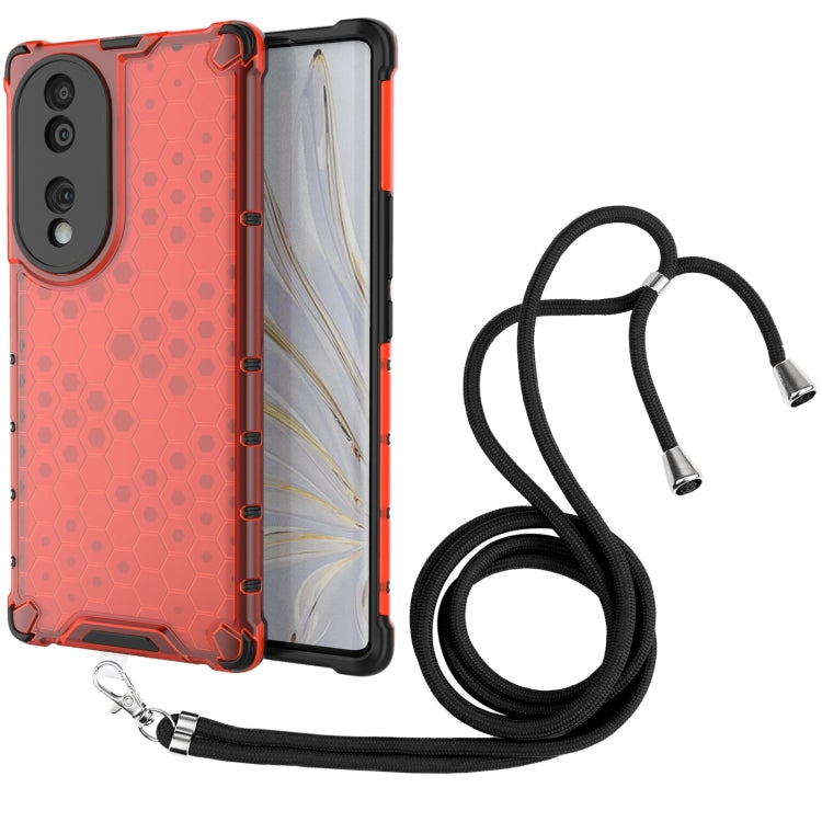 For Honor 70 5G Lanyard Honeycomb Phone Case