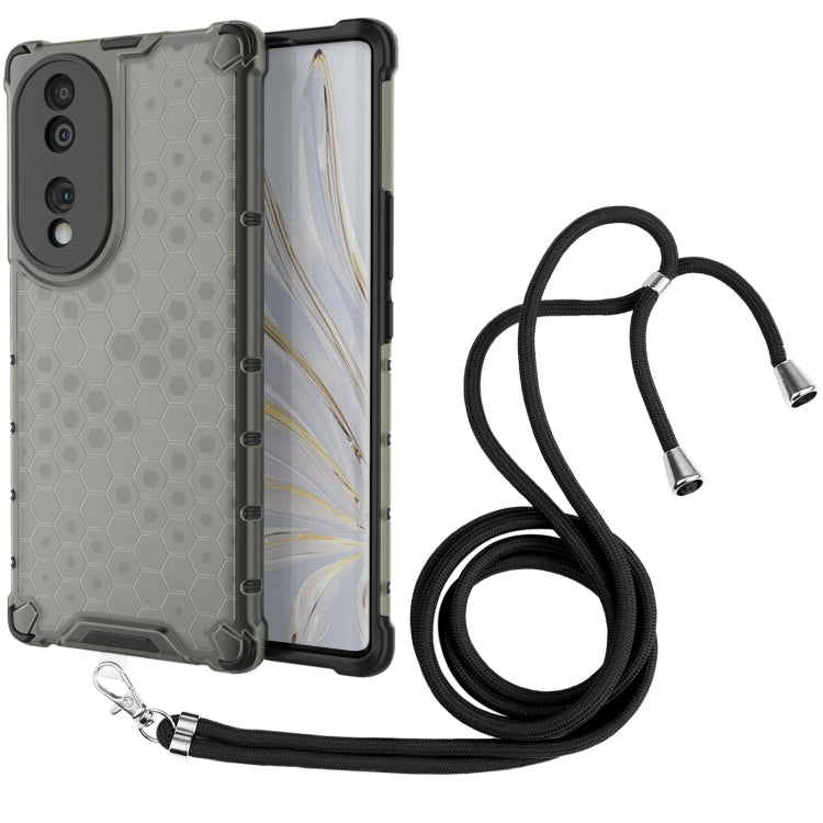 For Honor 70 5G Lanyard Honeycomb Phone Case