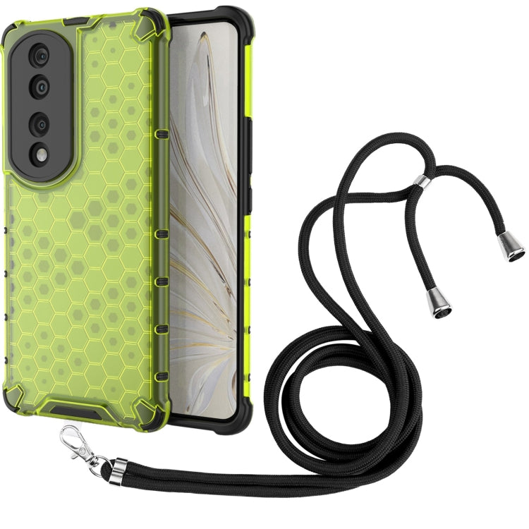 For Honor 70 Pro 5G Lanyard Honeycomb Phone Case