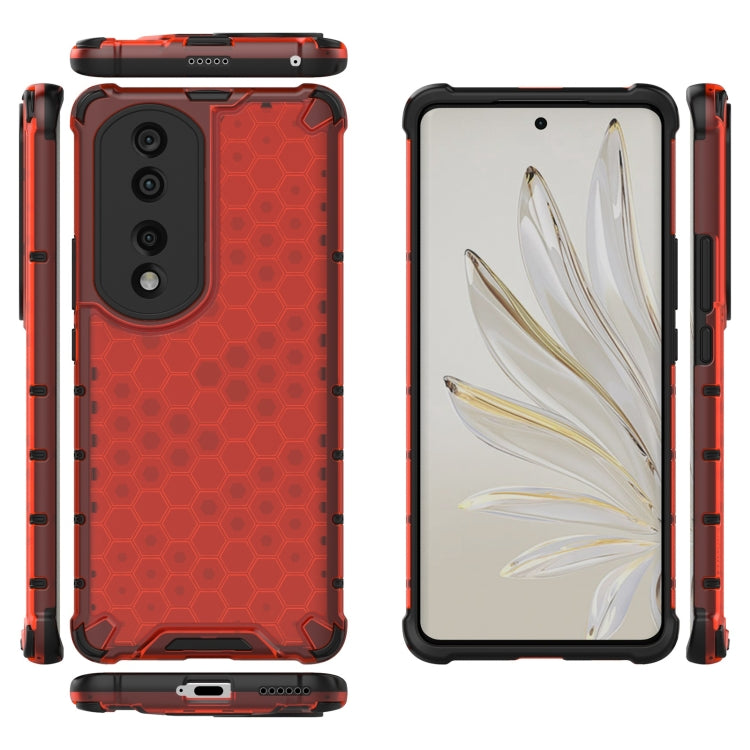 For Honor 70 Pro 5G Lanyard Honeycomb Phone Case