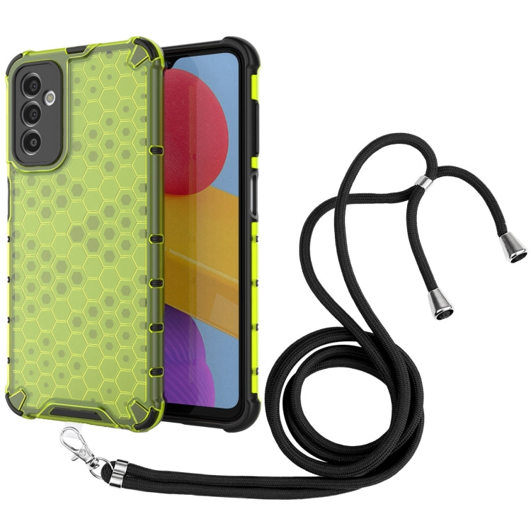 For Samsung Galaxy M13 Lanyard Honeycomb Phone Case