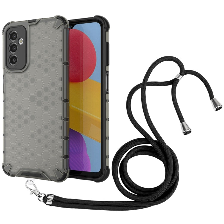 For Samsung Galaxy M13 Lanyard Honeycomb Phone Case