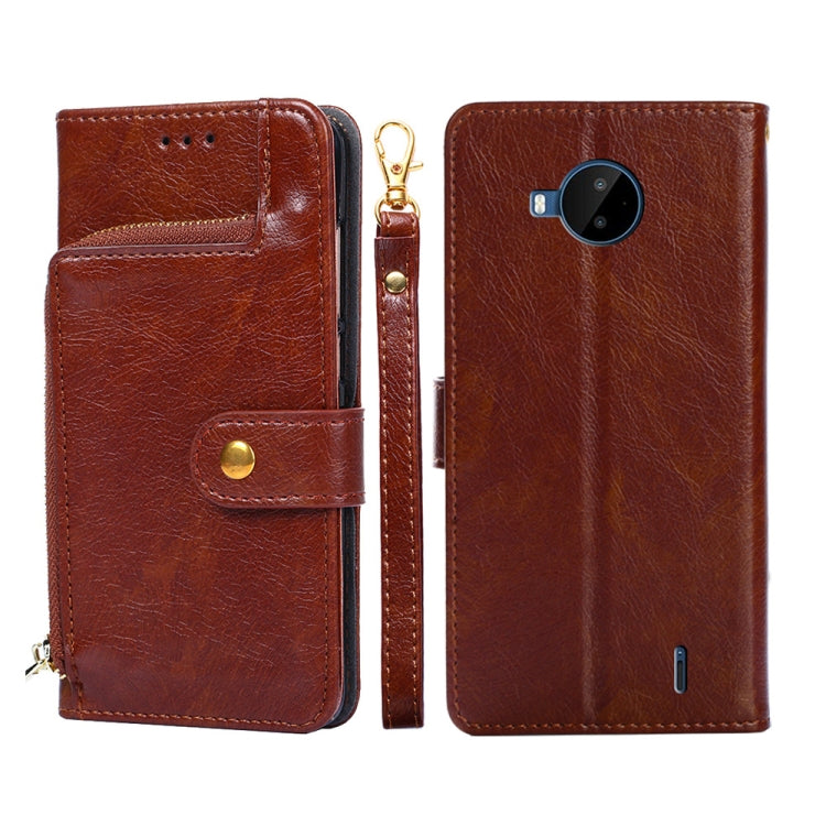 For Nokia C20 Plus Zipper Bag PU + TPU Horizontal Flip Leather Phone Case