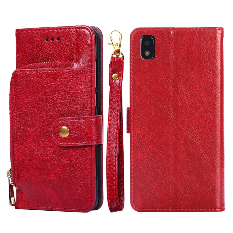 For ZTE Blade L210 Zipper Bag PU + TPU Horizontal Flip Leather Phone Case