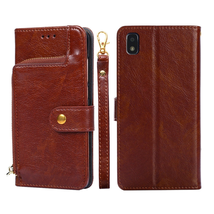 For ZTE Blade L210 Zipper Bag PU + TPU Horizontal Flip Leather Phone Case
