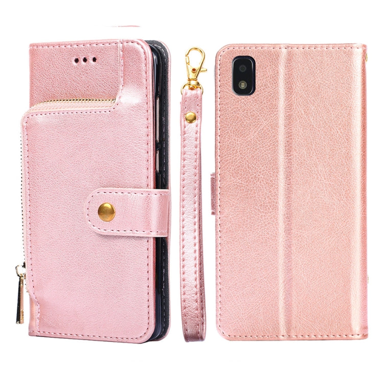 For ZTE Blade L210 Zipper Bag PU + TPU Horizontal Flip Leather Phone Case