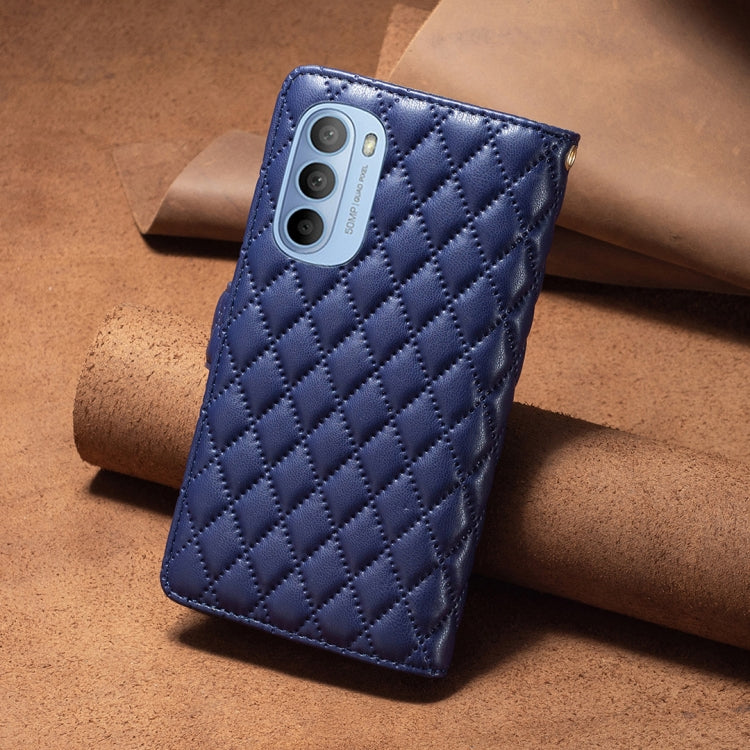 For Motorola Moto G31 / G41 Diamond Lattice Zipper Wallet Leather Flip Phone Case