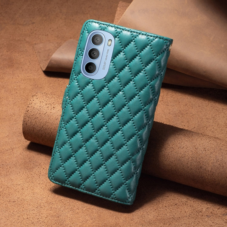 For Motorola Moto G31 / G41 Diamond Lattice Zipper Wallet Leather Flip Phone Case