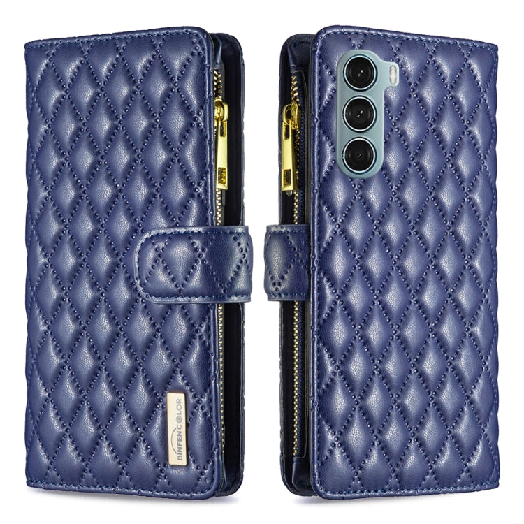 For Motorola Moto G200 5G / Edge S30 5G Diamond Lattice Zipper Wallet Leather Flip Phone Case