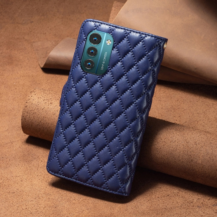 For Nokia G11 / G21 Diamond Lattice Zipper Wallet Leather Flip Phone Case