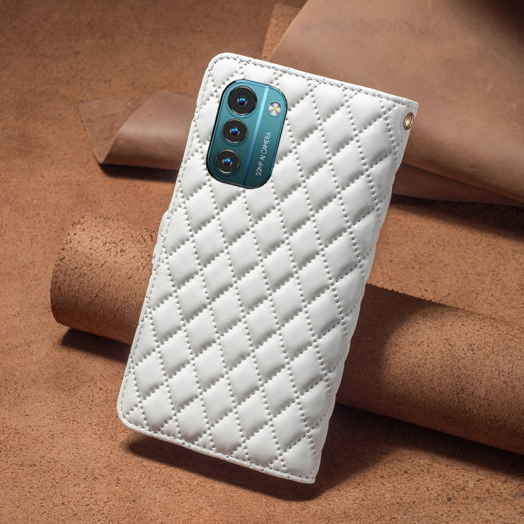 For Nokia G11 / G21 Diamond Lattice Zipper Wallet Leather Flip Phone Case