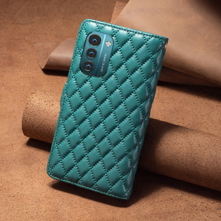 For Nokia G11 / G21 Diamond Lattice Zipper Wallet Leather Flip Phone Case