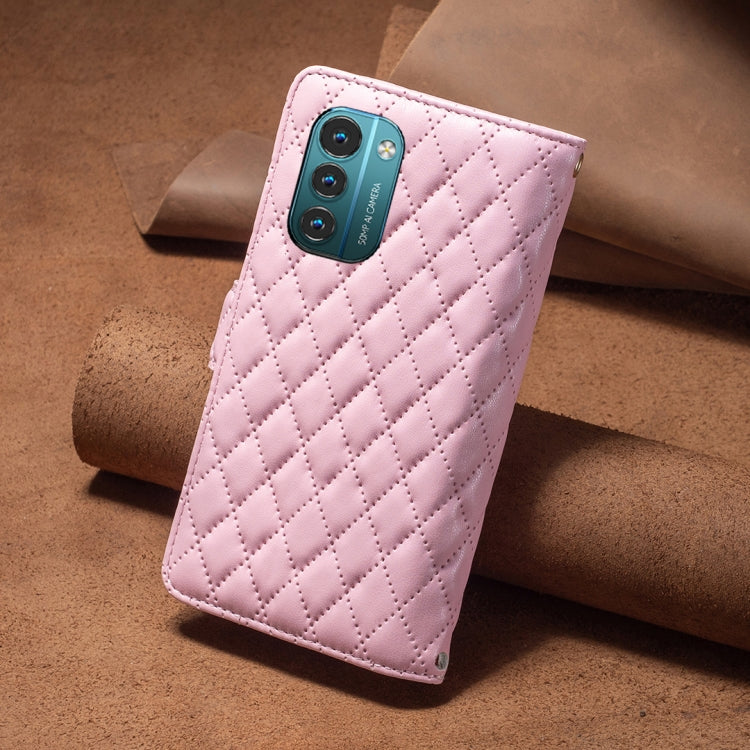 For Nokia G11 / G21 Diamond Lattice Zipper Wallet Leather Flip Phone Case