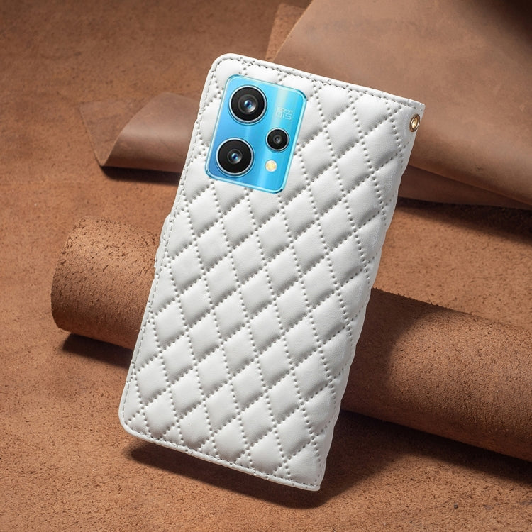 For OPPO Realme 9 Pro+ Diamond Lattice Zipper Wallet Leather Flip Phone Case