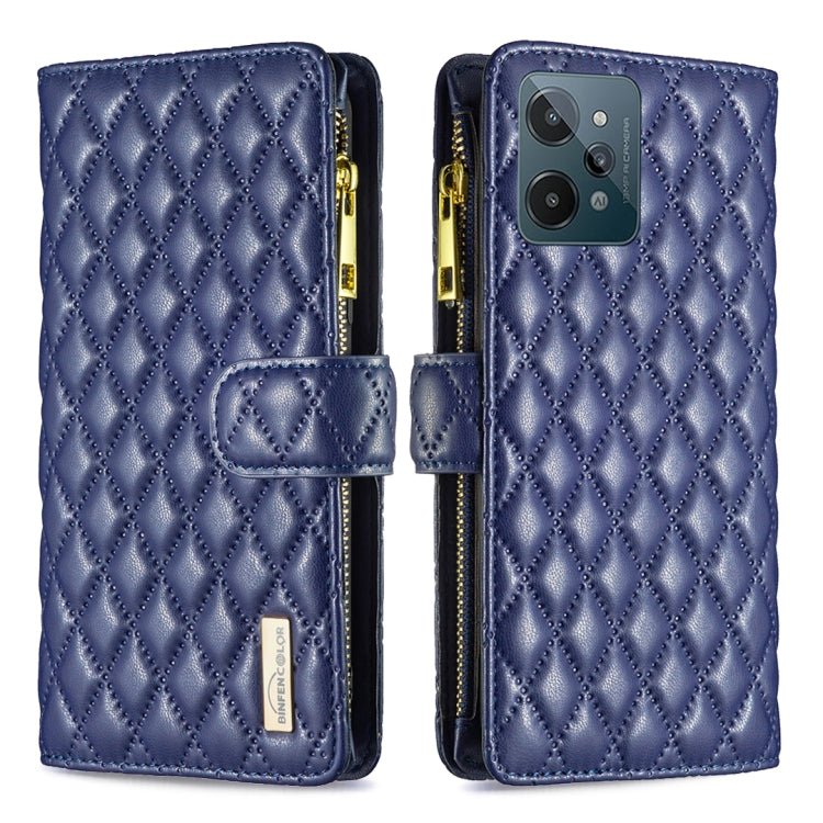 For OPPO Realme C31 Diamond Lattice Zipper Wallet Leather Flip Phone Case