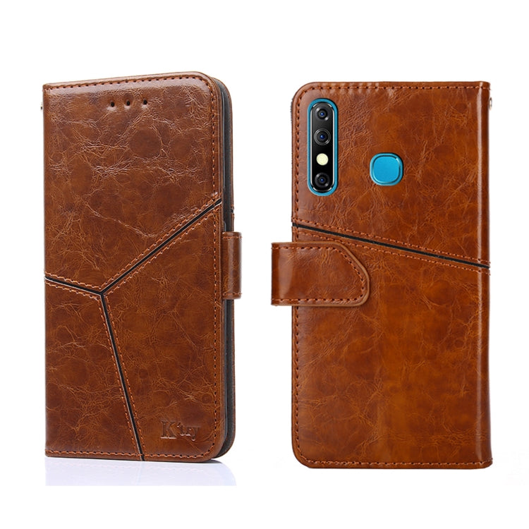 For Infinix Hot 8 / Hot 8 Lite Geometric Stitching Horizontal Flip Leather Phone Case