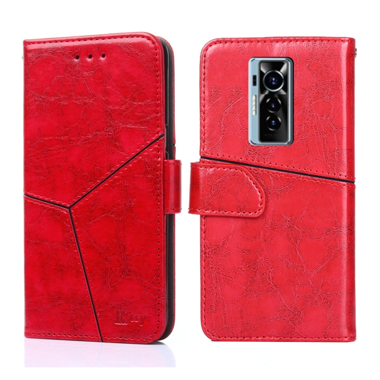 For Tecno Phantom X Geometric Stitching Horizontal Flip Leather Phone Case